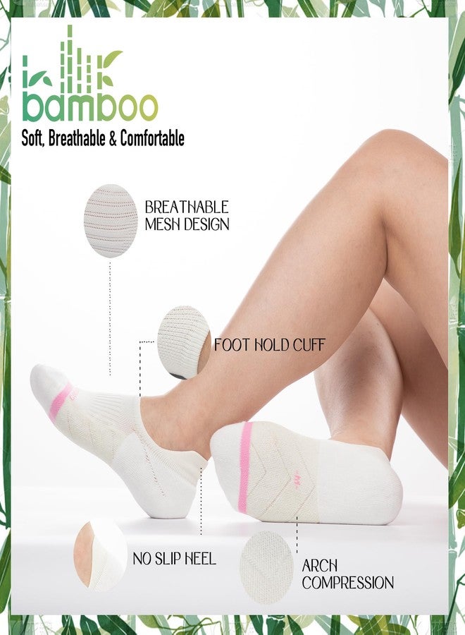 BRISIRA Bamboo Viscose Coolmax Running Golf No Show Socks Women Compression Moisture Wicking Performance Low Cut Tab Athletic - Image 3